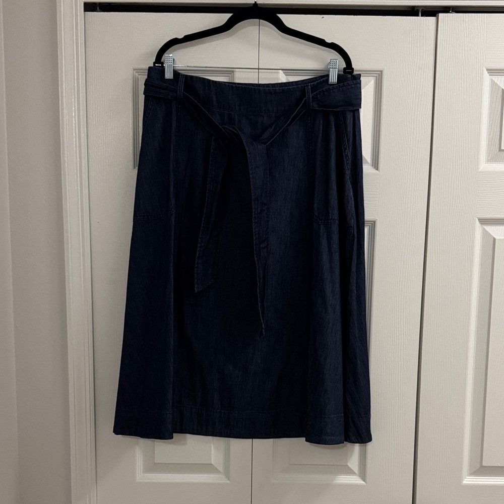 Talbots Dark Wash Denim A-Line Skirt